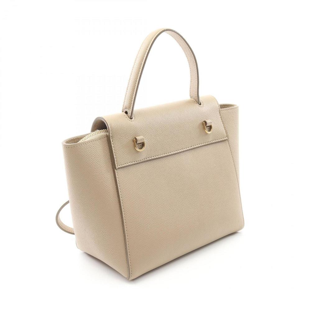 CELINE BELT NANO Belt Bag Nano Handbag Leather Women's Beige 189003 - Picture 3 of 10